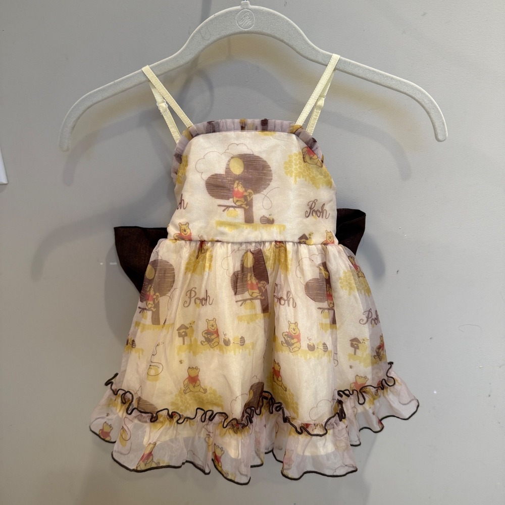 Oh Shana! Winnie the Pooh Dress and Bloomers Set 2T Cream Yellow Back Bow